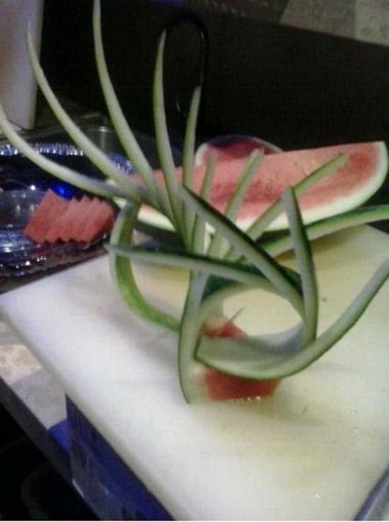 简单易做的西瓜皮拉花西瓜皮拉花走刀图