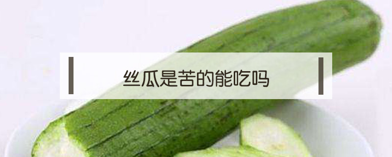 丝瓜是苦的能吃吗