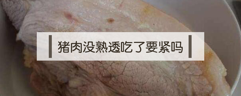 猪肉没熟透吃了要紧吗