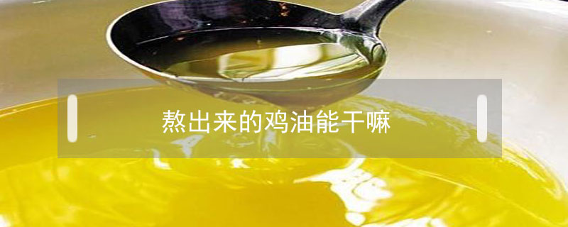熬出来的鸡油能干嘛