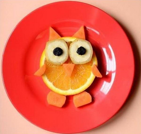 超简单的水果拼盘图片 盘点各类创意猫头鹰水果拼盘