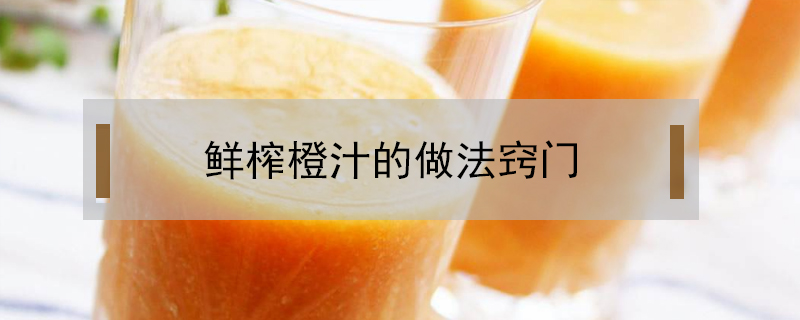 鲜榨橙汁的做法窍门