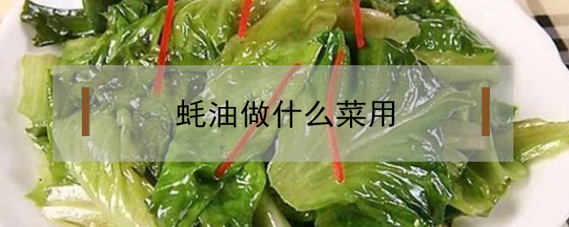 蚝油做什么菜用